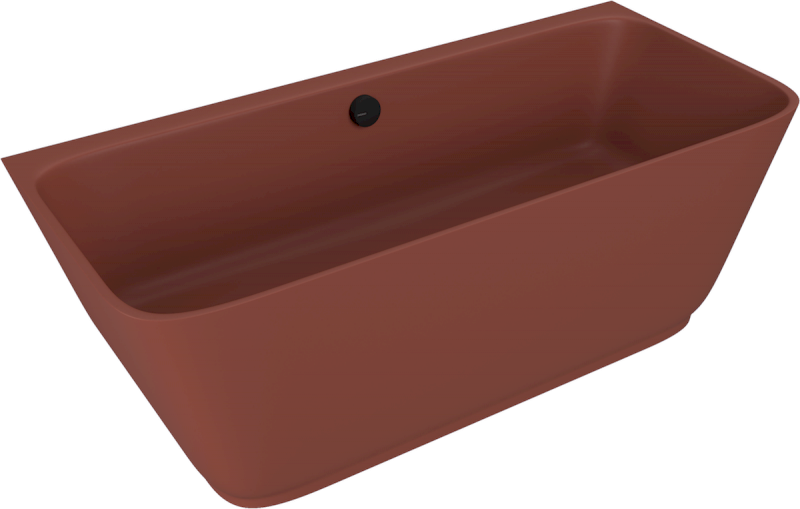 SKYLLA nástěnná stojící vana litý mramor 170x75x60cm, hnědá mat 72430.71