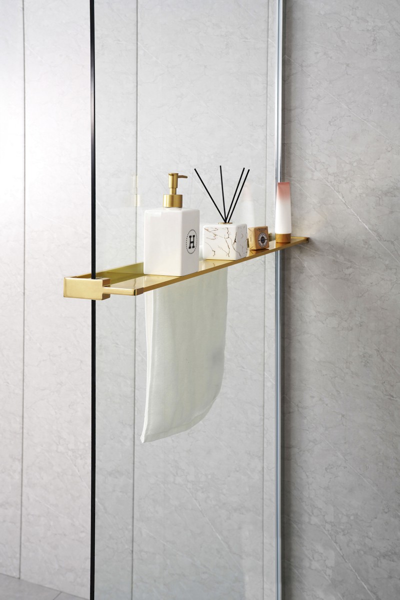 Police zkracovatelná na Walk-in zástěnu 60-140cm, zlato mat EG1446