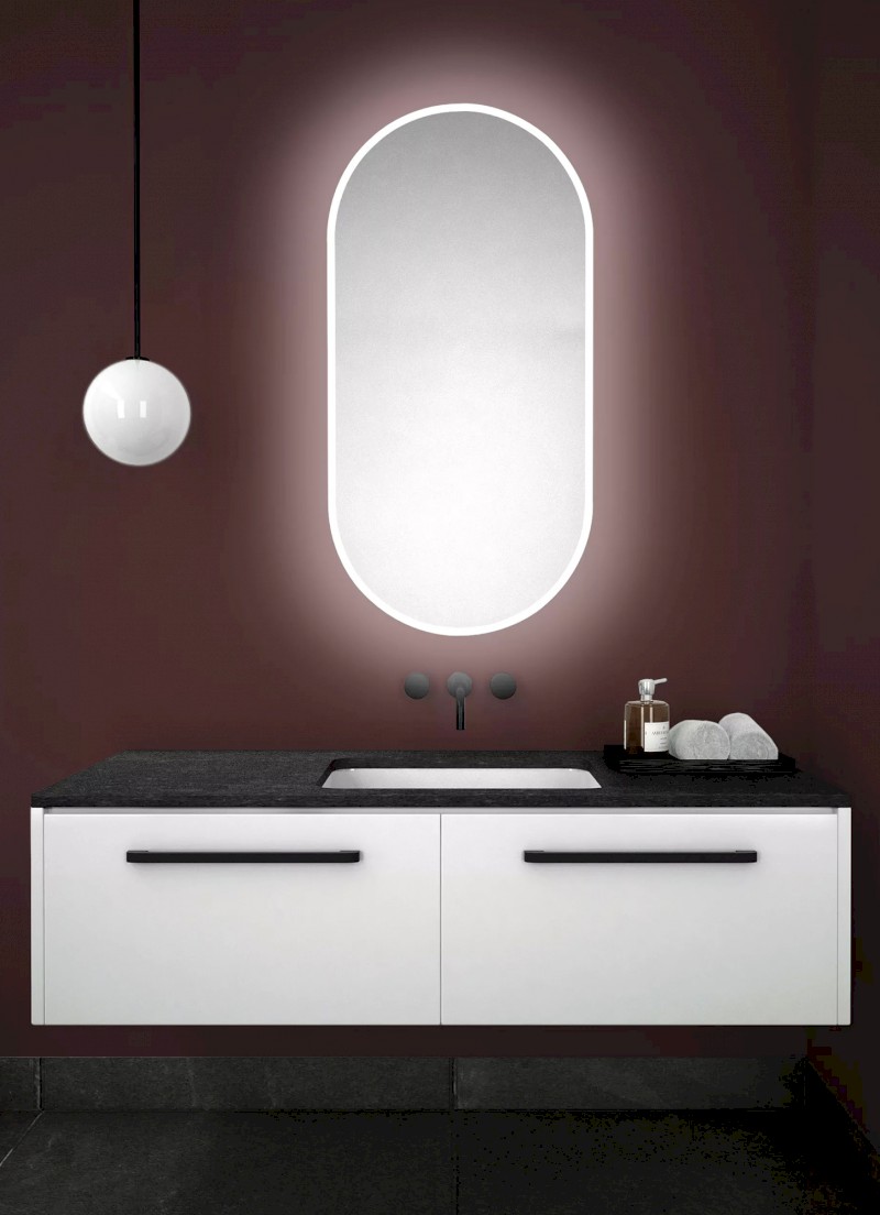 MINOX oválné zrcadlo s LED osvětlením 50x100cm MX250