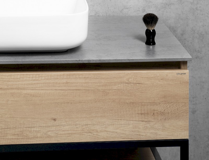 SKARA umyvadlová skříňka 100x50x45cm, černá mat/dub alabama CG009-2222