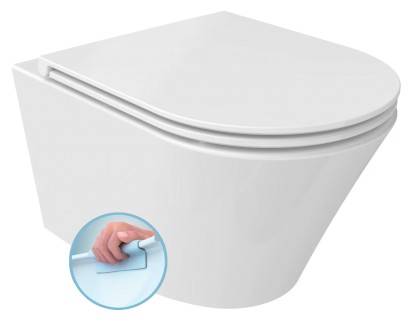 PACO SHORT závěsná WC mísa, Rimless, 36x47,5cm, bílá PZ1012SH