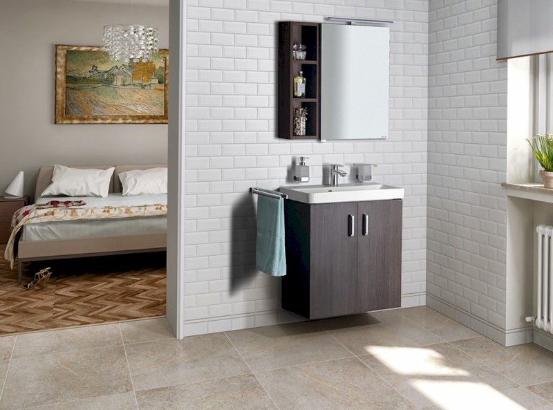 THEIA umyvadlová skříňka 66,3x70x35cm, 2x dvířka, borovice rustik TH072-1616