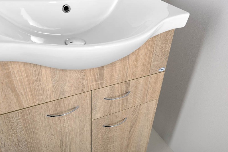 KERAMIA FRESH umyvadlová skříňka, 1 zásuvka, 60,6x74x34cm, dub platin 50066