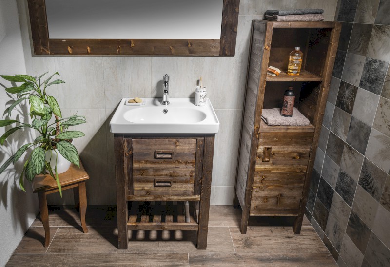 BRAND umyvadlová skříňka 56x83x43cm, mořený smrk BA068S