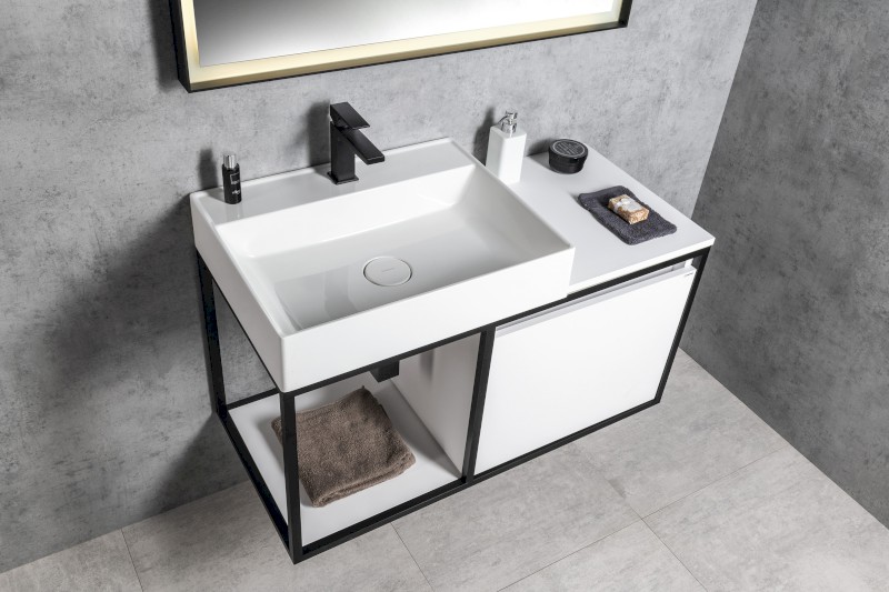 SKARA umyvadlová skříňka 100x49,5x46,5cm, černá mat/bílá mat CG004-3131