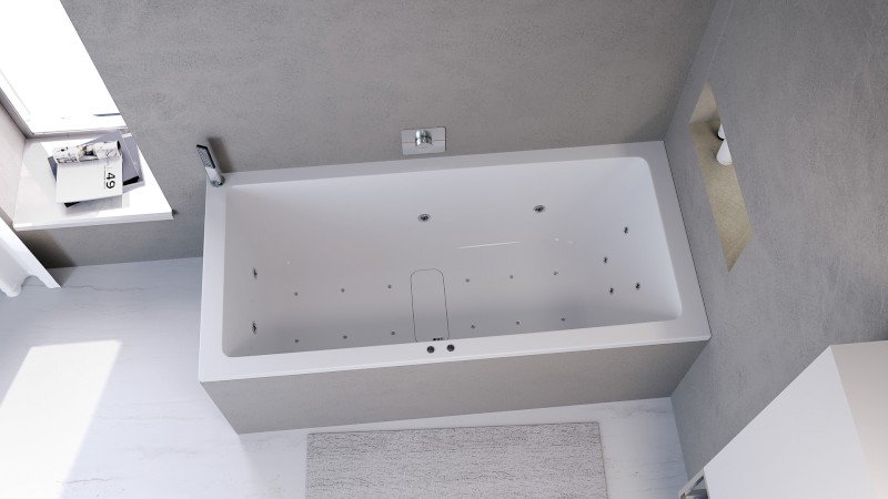 MARLENE hydromasážní vana, 200x90x48cm, Active Hydro-Air, chrom 78731.2010