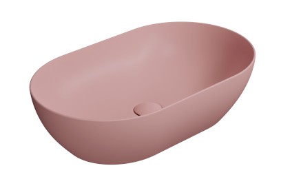 PURA keramické umyvadlo na desku 60x37cm, blush mat 883424