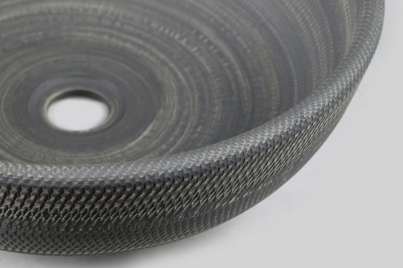 PRIORI keramické umyvadlo na desku, Ø 41 cm, šedá se vzorem PI024