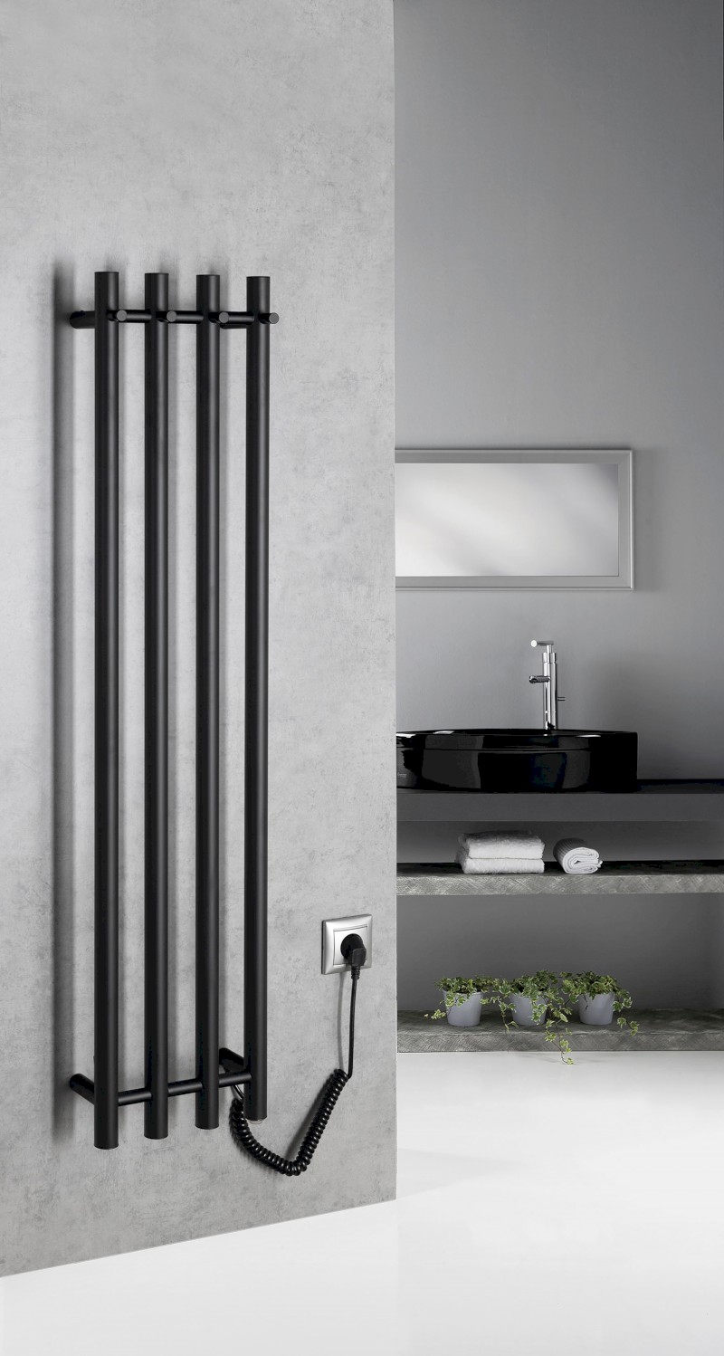 PAPINADO elektrický sušák ručníků 263x1200mm, 85W, černá mat ER350