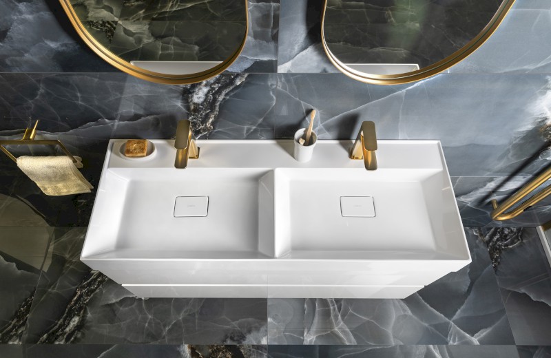 ODETTA umyvadlová skříňka 118x50x43,5cm, bílá lesk DT120-3030