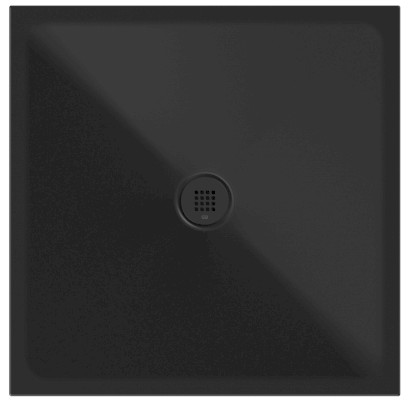 Keramická sprchová vanička, čtverec 90x90x2cm, černá mat 46090926