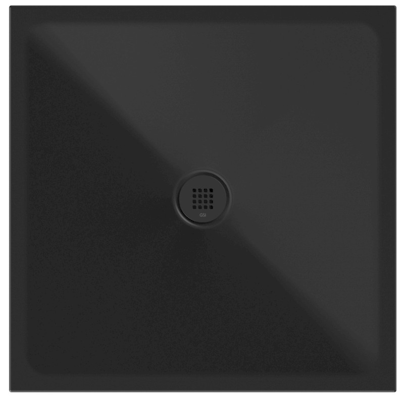 Keramická sprchová vanička, čtverec 90x90x2cm, černá mat 46090926