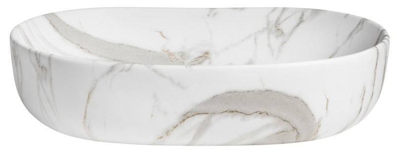 CALEO keramické umyvadlo na desku, 60x42cm, bianco carrara CA590BC