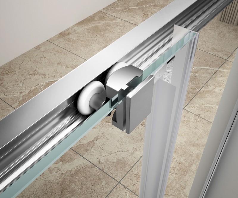 UGGA posuvné sprchové dveře 1100mm, sklo Brick, bílá AWS110