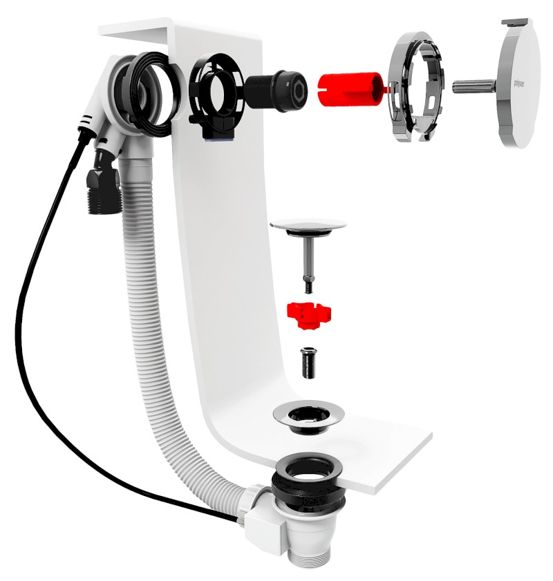 Vanová souprava s napouštěním, bovden, délka 1200mm, zátka 72mm, zlato 71857.90