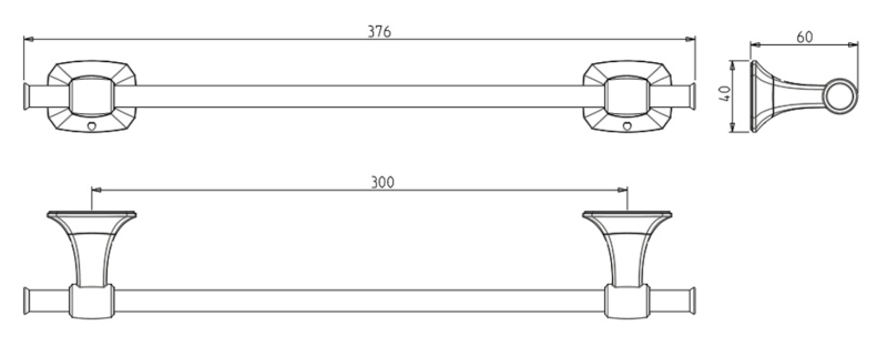 AIDA držák ručníků 300mm, chrom AI320