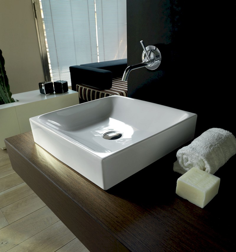 CENTO keramické umyvadlo na desku, 45x45cm, bílá 354401