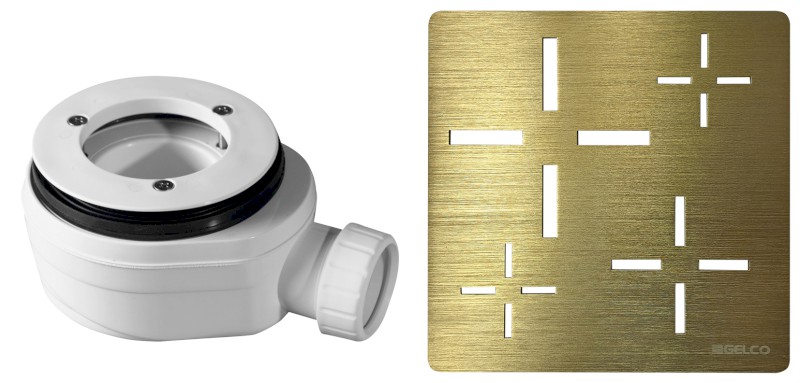 Vaničkový sifon, průměr otvoru 90 mm, DN40, krytka zlato KSM107G-SN90