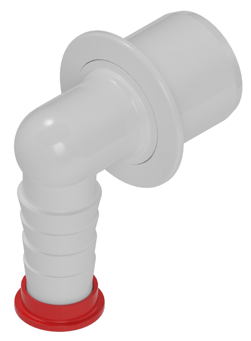 HT koncovka rohová pro připojení hadice 21mm, DN32 168.460.0