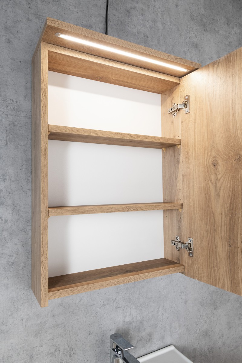 KAWA STRIP galerka s LED osvětlením 50x70x22cm, dub emporio WGL35S