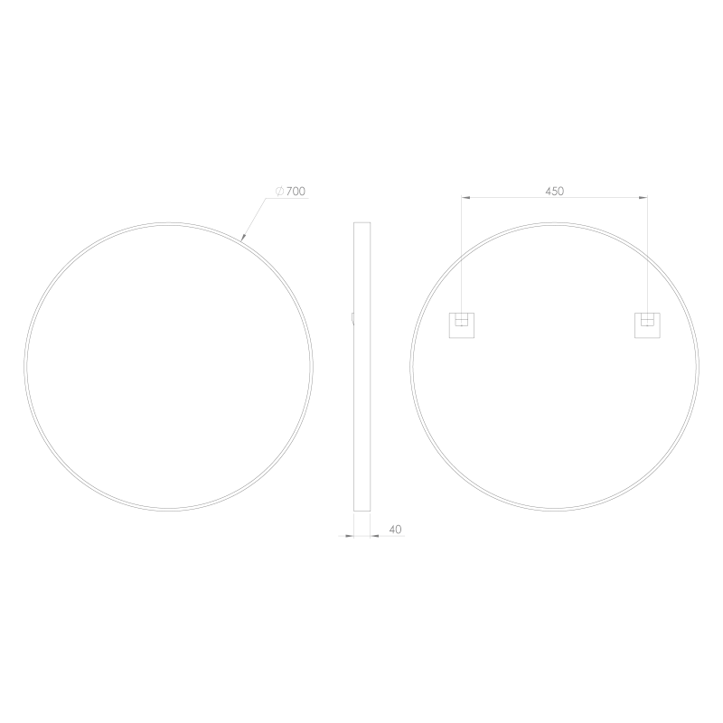NOTION kulaté zrcadlo v rámu ø 70cm, zlato mat NT700G