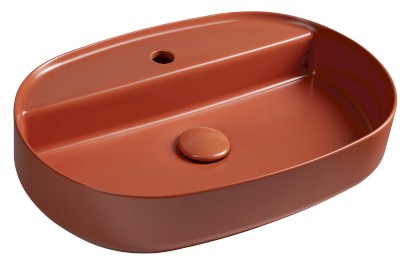 INFINITY OVAL keramické umyvadlo na desku, 60x40cm, terracotta 10NF65060-2U