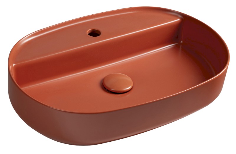INFINITY OVAL keramické umyvadlo na desku, 60x40cm, terracotta 10NF65060-2U