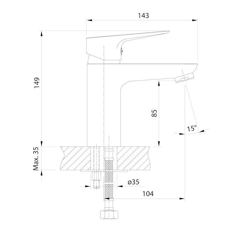 KID stojánková umyvadlová baterie, barvy/chrom KD01