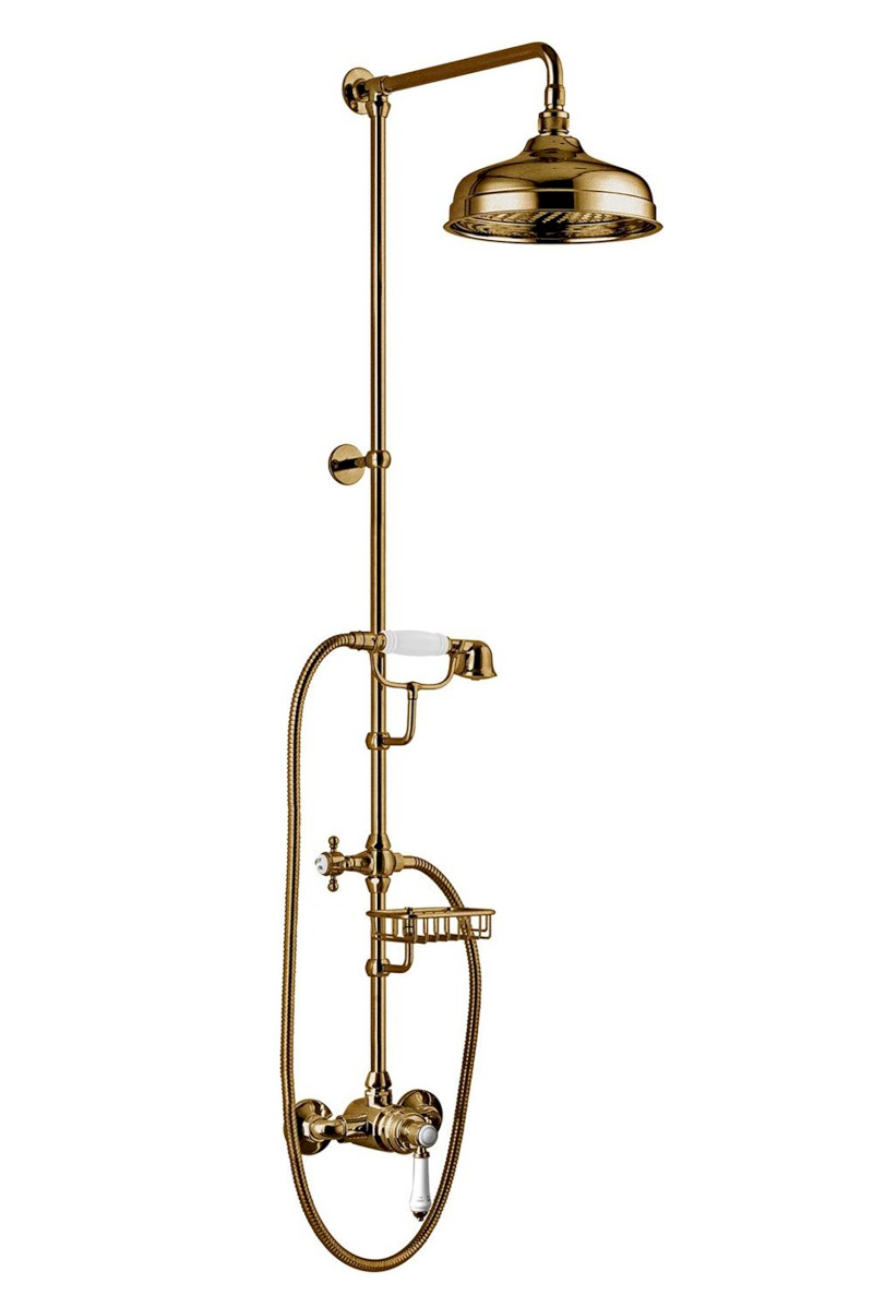 VIENNA sprchový sloup s pákovou baterií, mýdlenka, 1291mm, bronz VO138BR