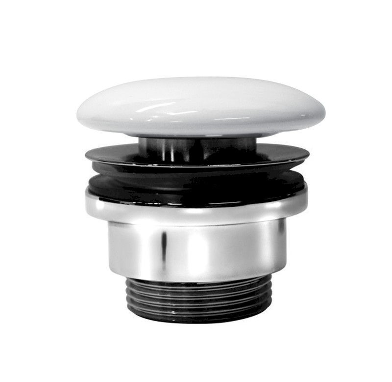 GSI umyvadlová výpust 5/4“, neuzavíratelná, keramická zátka, 5-65mm, bílá ExtraGlaze PVC11