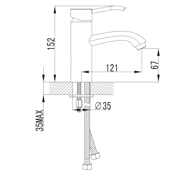 LUKA stojánková umyvadlová baterie, chrom LK02