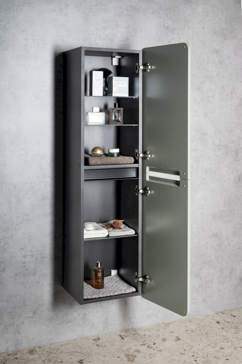 KERALA skříňka vysoká 38x143x32cm, 2x dvířka, levá/pravá, carina/antracit matný KR350-4134