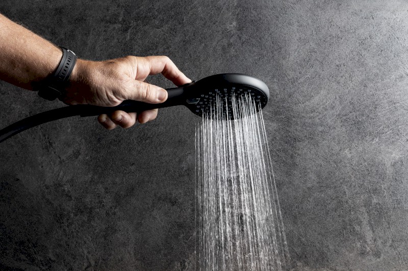 Ruční masážní sprcha, 3 režimy sprchování + režim oplach, silikon trysky, průměr 120mm, ABS/černá mat 1204-51B