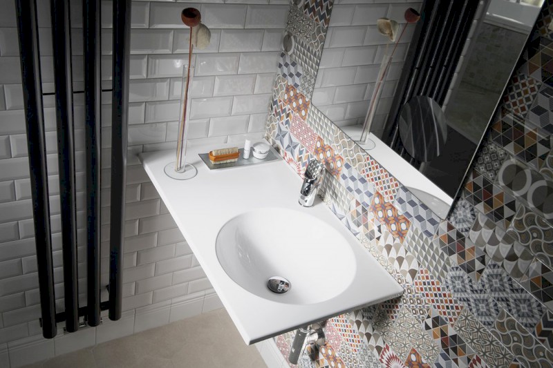 JUNO umyvadlo, litý mramor, 100x47cm, pravé, bílá JU102