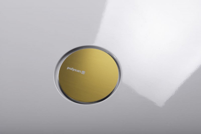 MIRAI vaničkový sifon, průměr 90mm, DN40, krytka zlato mat 72730GB