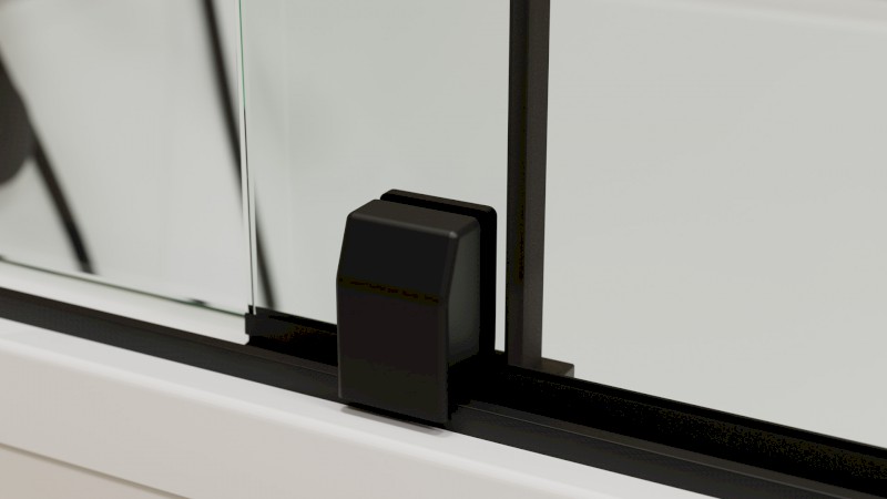 ROLLS BLACK vanová zástěna 1400x1500mm, čiré sklo BS-R140B