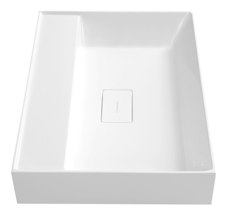 GODIVA umyvadlo, litý mramor, 58x44cm, bez otvoru, bílá GU058-0