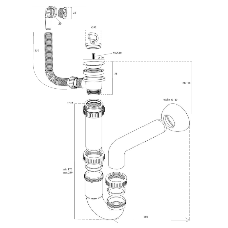 Závěsná výlevka s odkládací plochou 60x34cm, plast, bílá PI5060