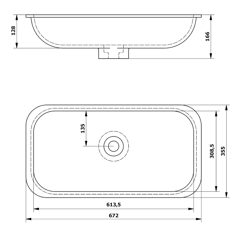IMPALA umyvadlo pod desku, Rockstone, 67,2x35,5cm, bílá mat IM630