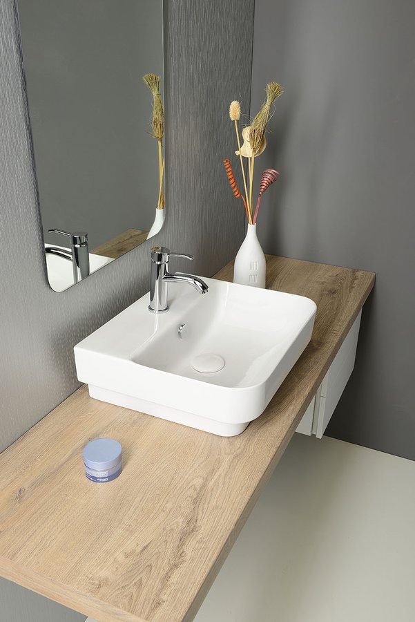 SOTT AQUA keramické umyvadlo zápustné, 48x42cm, bílá 10SQ50048