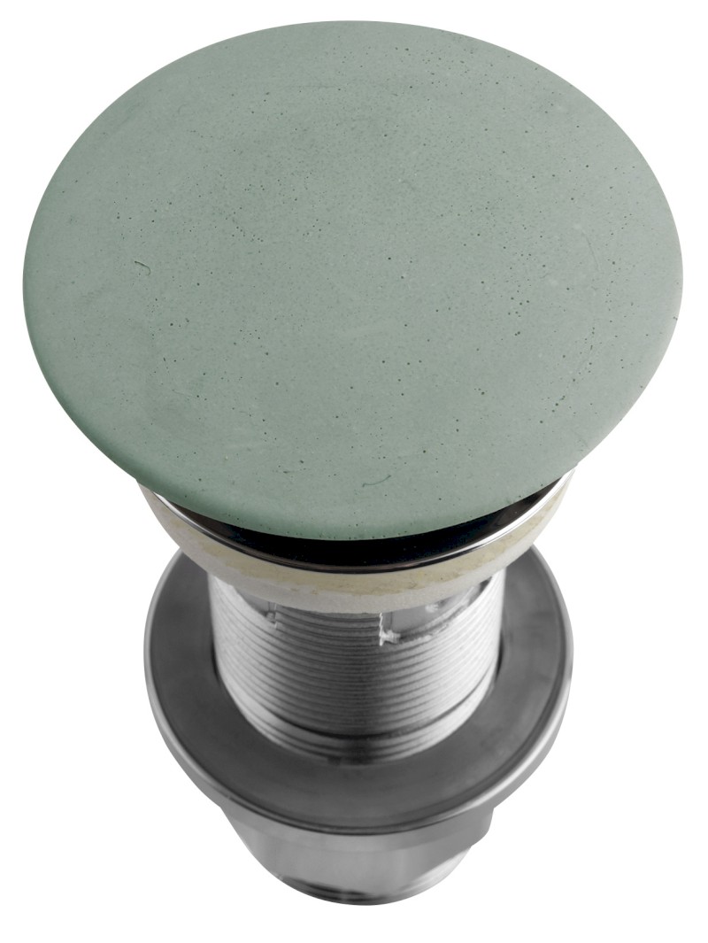 Umyvadlová výpust 5/4“, click-clack, betonová zátka, 10-80mm, zelená mat FG923