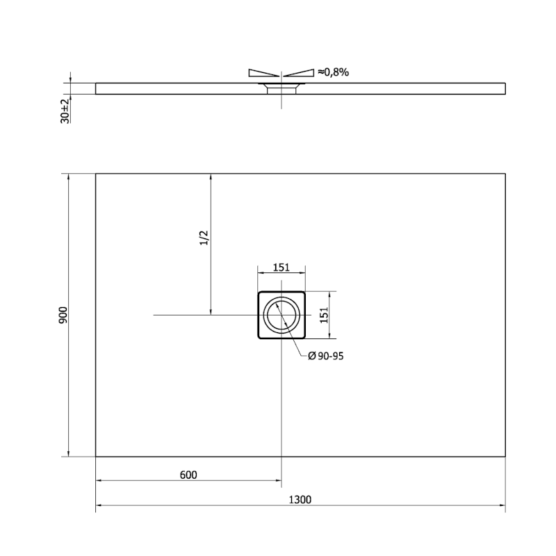 FLEXIA vanička z litého mramoru s možností úpravy rozměru, 130x90cm, šedá mat 72896.31