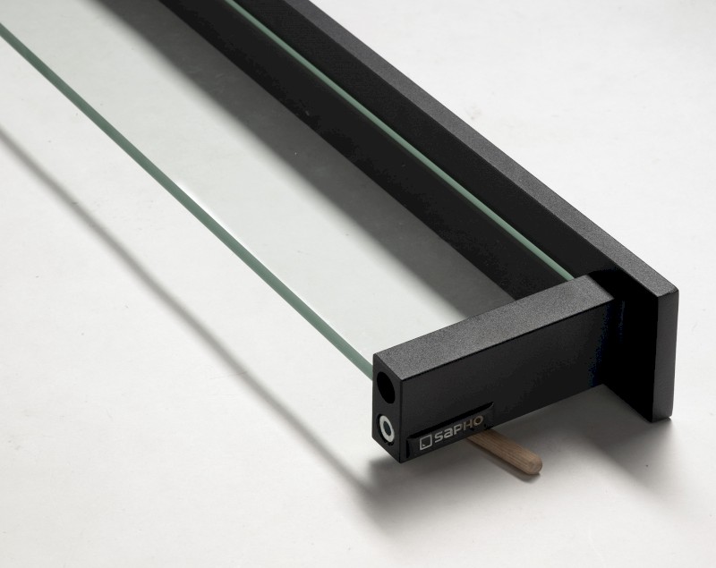 PATRON skleněná police 78cm, černá PX785B