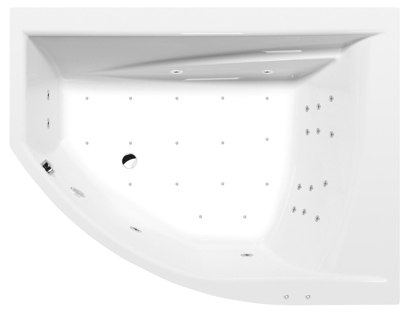 TANDEM R hydromasážní vana, 170x130x50cm, Attraction Hydro-Air, chrom 97611.4010