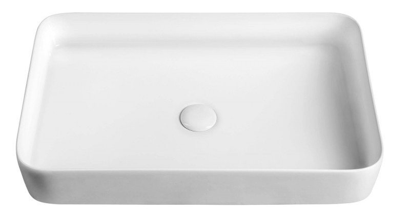 BLADE keramické umyvadlo na desku, 65x40cm, bílá WH051
