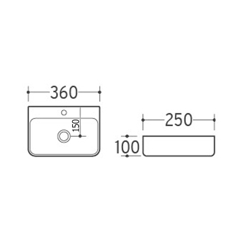 GERDA keramické umývátko, 36x25cm, bílá AR362