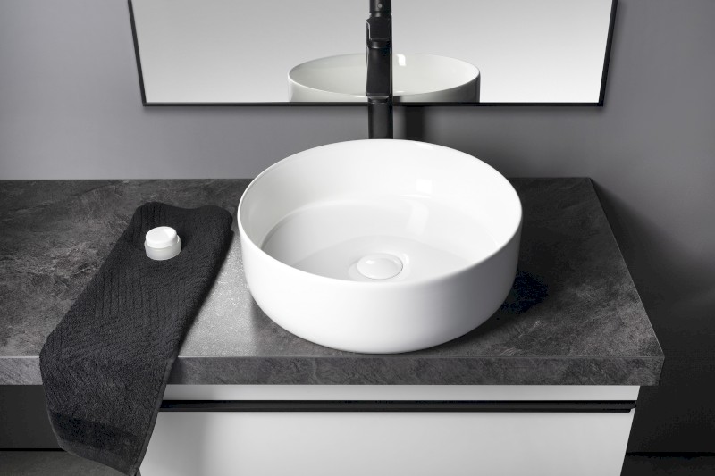 FIASTRA keramické umyvadlo na desku, Ø 40cm, bílá FT801