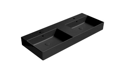 KUBE X keramické dvojumyvadlo 120x47cm, černá mat 9425126