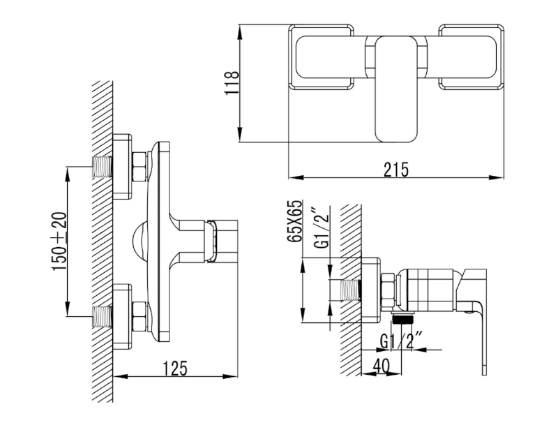 FACTOR nástěnná sprchová baterie, chrom FC411