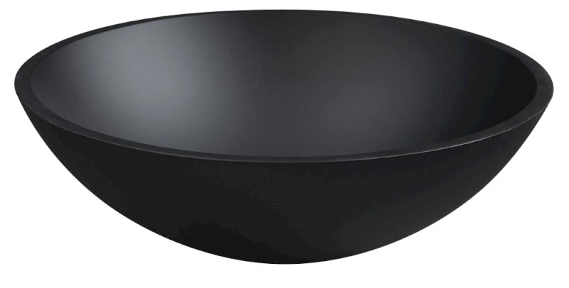 TELICA skleněné umyvadlo na desku Ø 42cm, černá mat TY181B